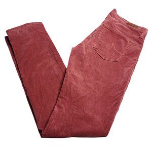 Adriano Goldschmied Womans The Stevie Slim Straight Corduroy Jeans 26 Rust Red